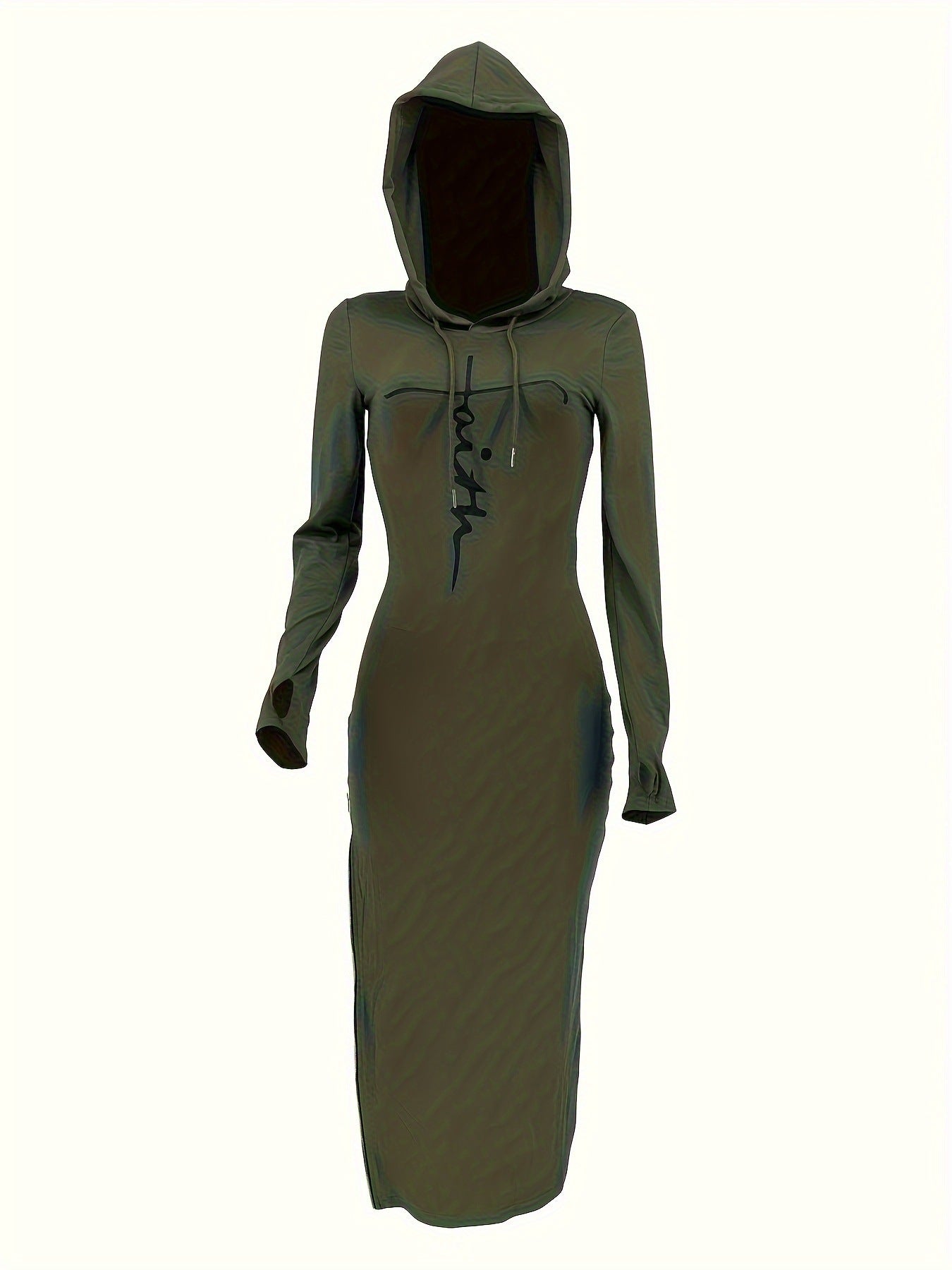 Women Casual Solid Hooded Dress 23