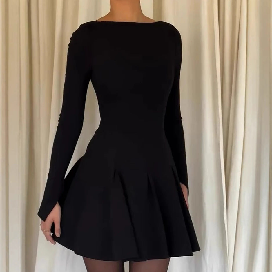 Summer Solid Color Slim Fit Long Sleeve WomenŸ??s Elegant Dress 6