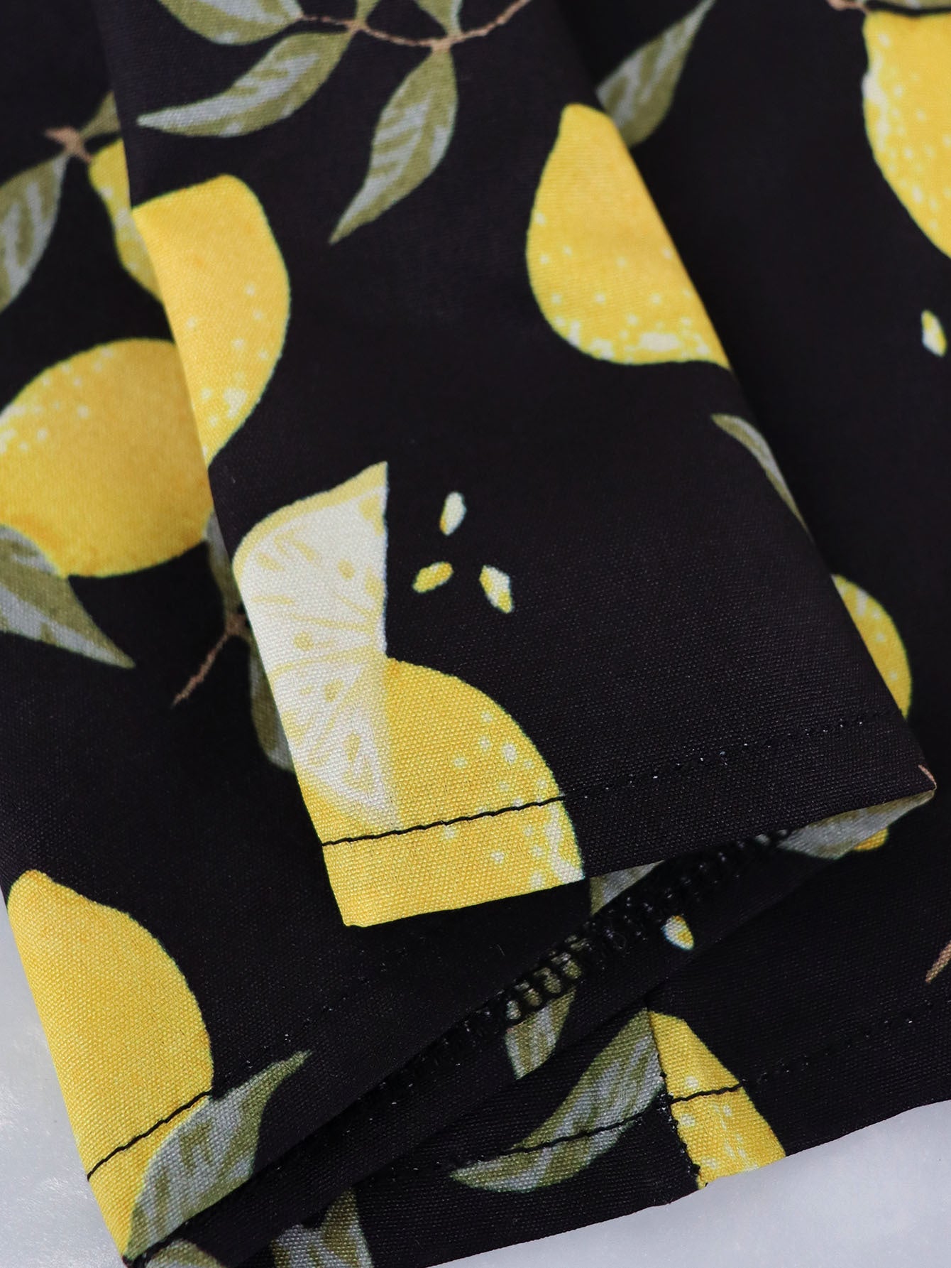 Plus Size Women's Summer Lemon Print High Waist Casual Midi Dress 10