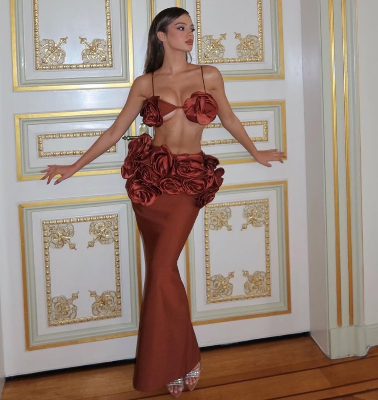 Floral Bustier Top & Long Skirt Beach Party Outfit 3