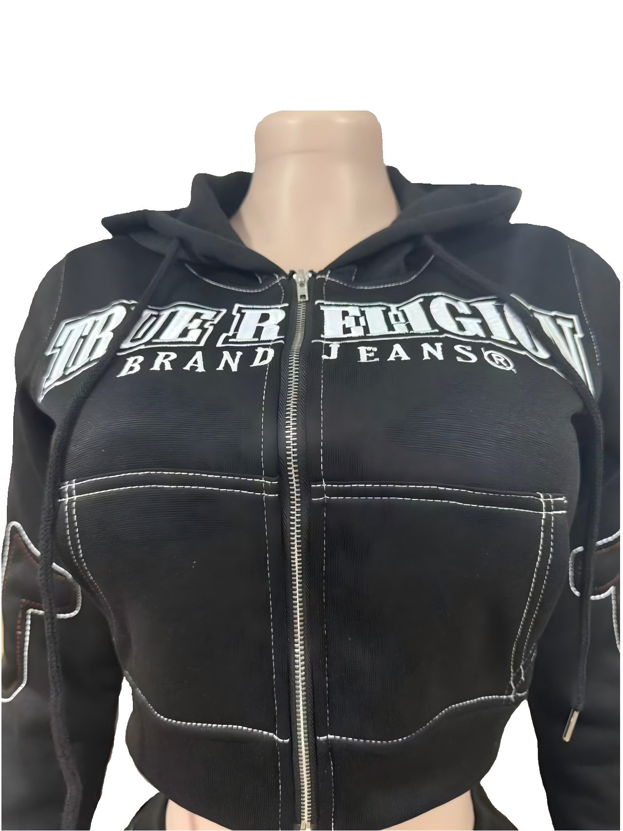 Women casual embroidered sports hoodies two-piece top and pant 9