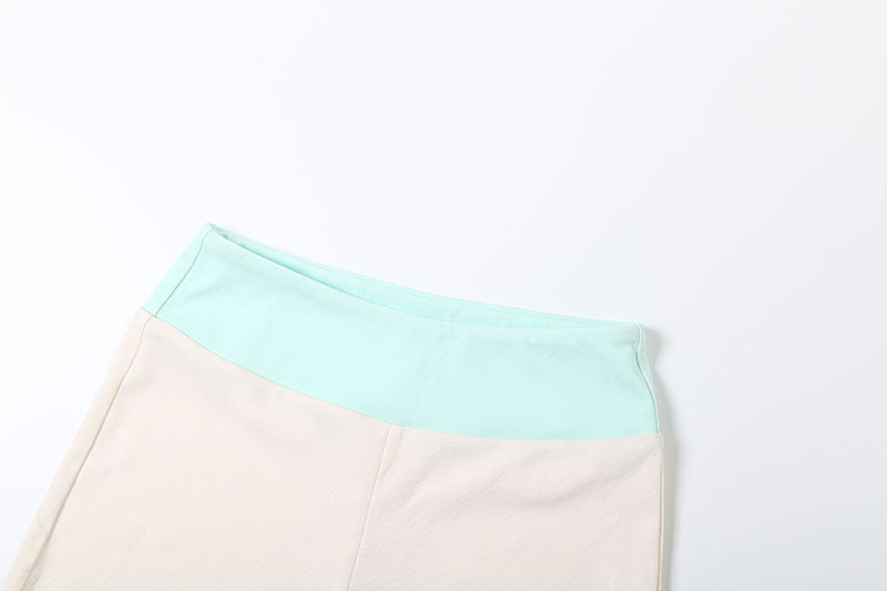 Women Fall Stand Collar Contrast Letter Embroidered Zipper Top and Shorts Two-Piece Set 17