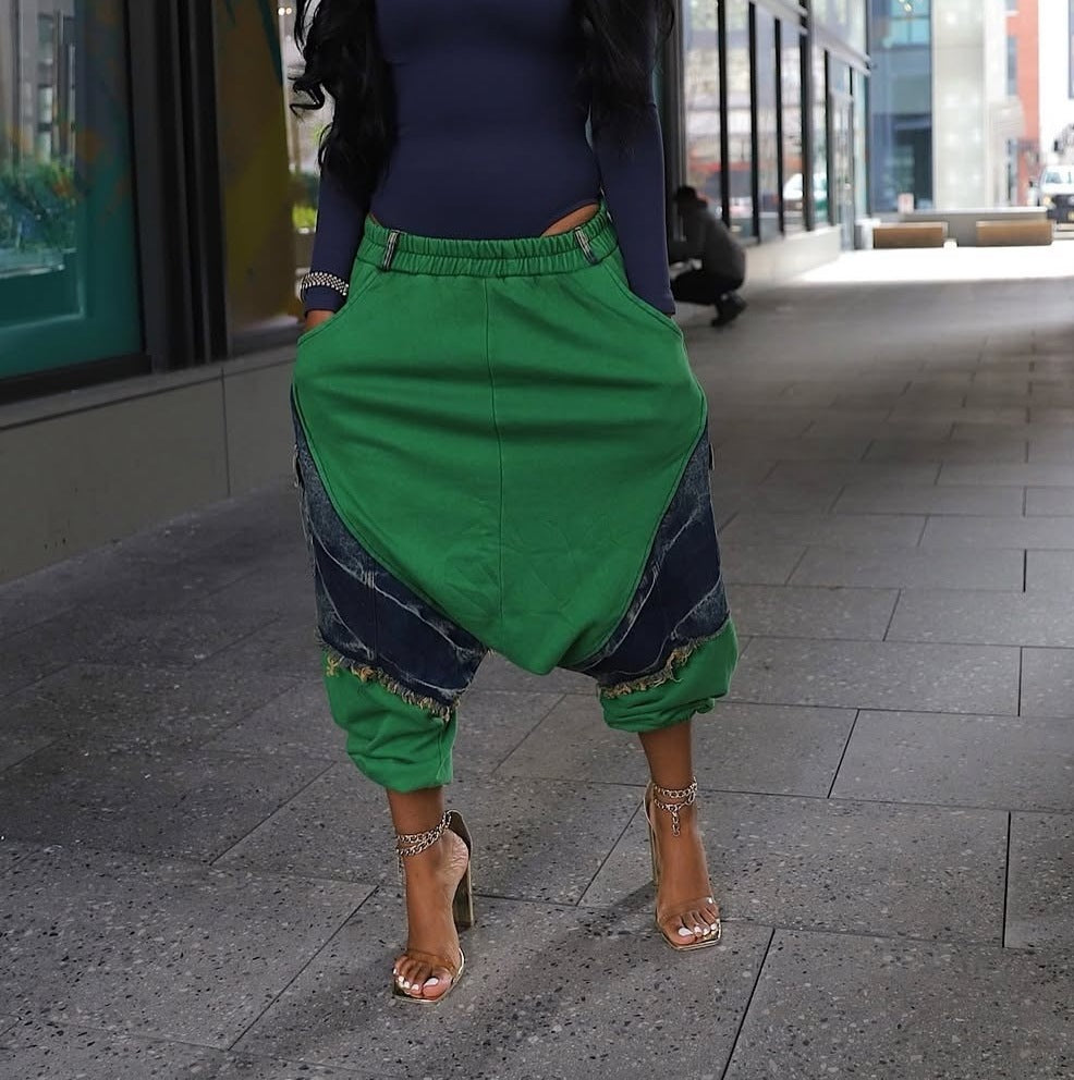 Women Summer Patchwork Denim Pants 4