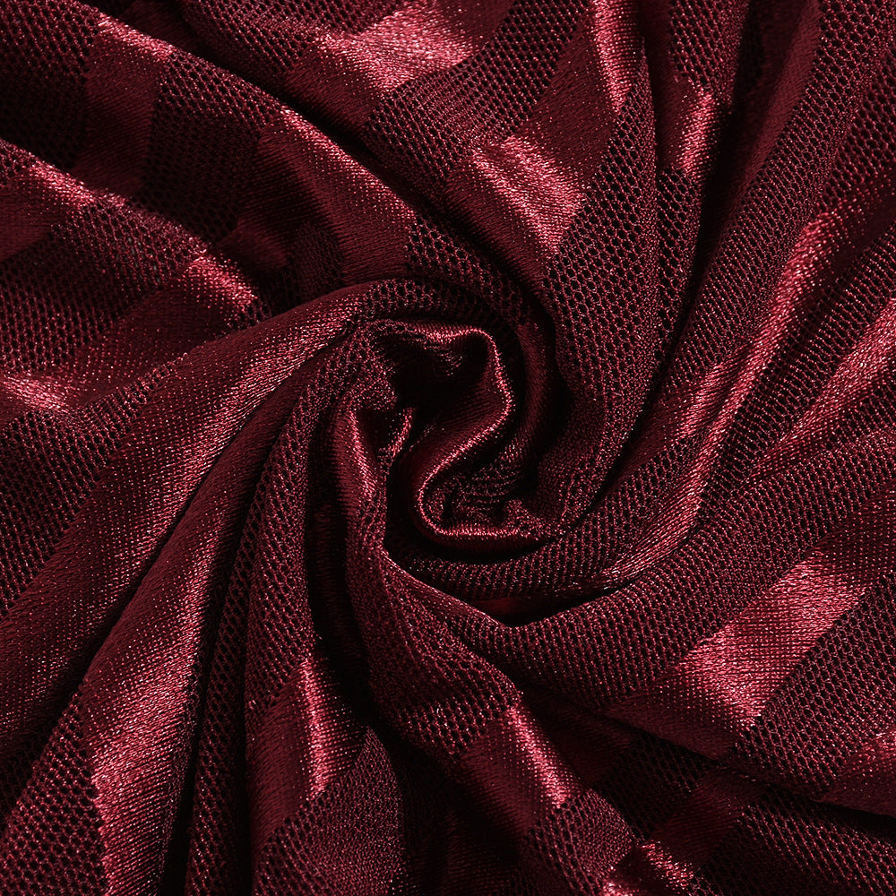 Autumn Women Low Back Slit Lace-Up Jacquard Strap Dress 13