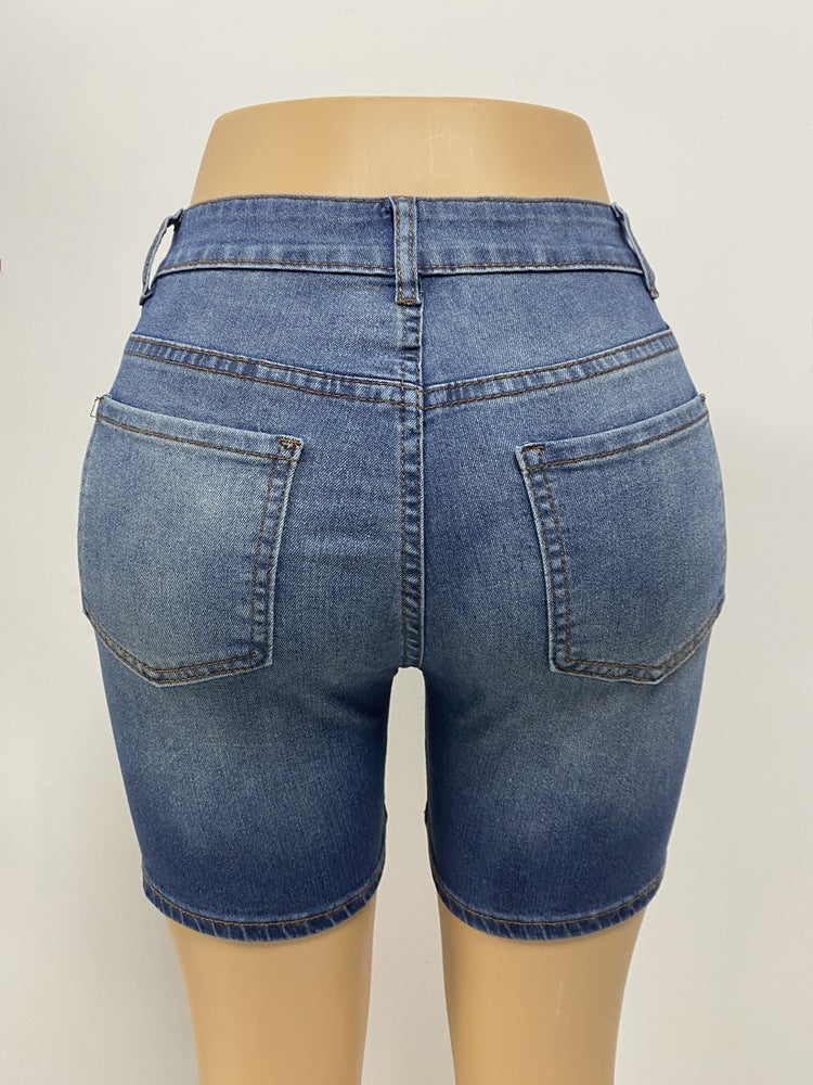 Summer Retro Slim Fit Women's Denim Shorts 9