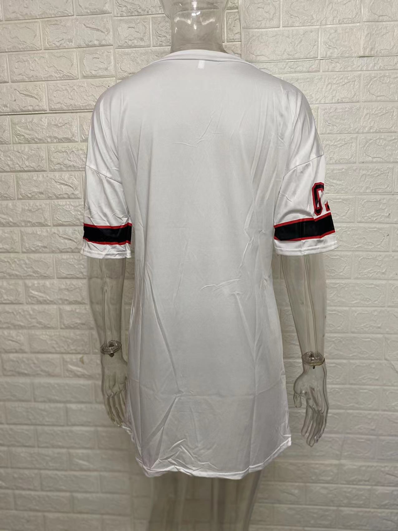 Women Casual Loose V-neck Split Dress 15