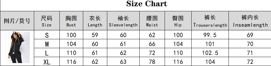 Women Long Sleeve Hoodies and Long Pants SportswearTwo Piece Set 14