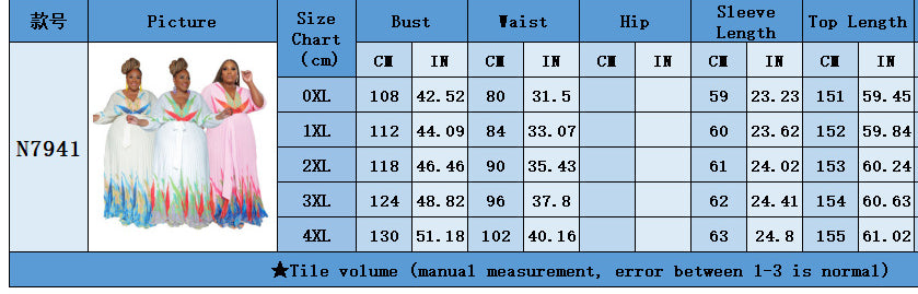 Plus Size Women's Chic V-Neck Slim Waist Printed Pleated Maxi Dress 8