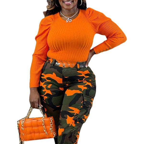 Women Solid knitting sweater 6