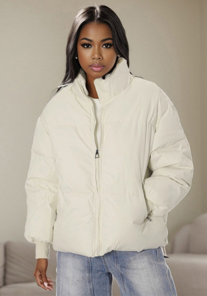 Women long-sleeved high collar zipper warm winter Padding Jacket