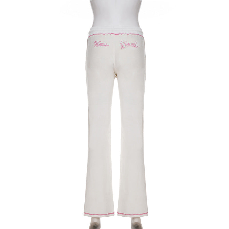 Women American-Style Fall/Winter Sport Velvet Letter Print Fur Collar Hooded Long-Sleeved Jacket and Pants Two-Piece Set 34