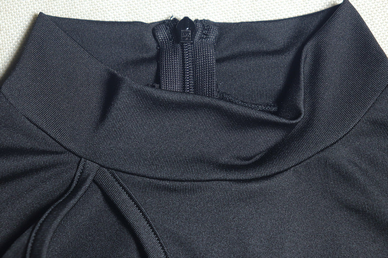 fashionable women's clothing solid color long sleeve hollow Tight Fitting jumpsuit 17