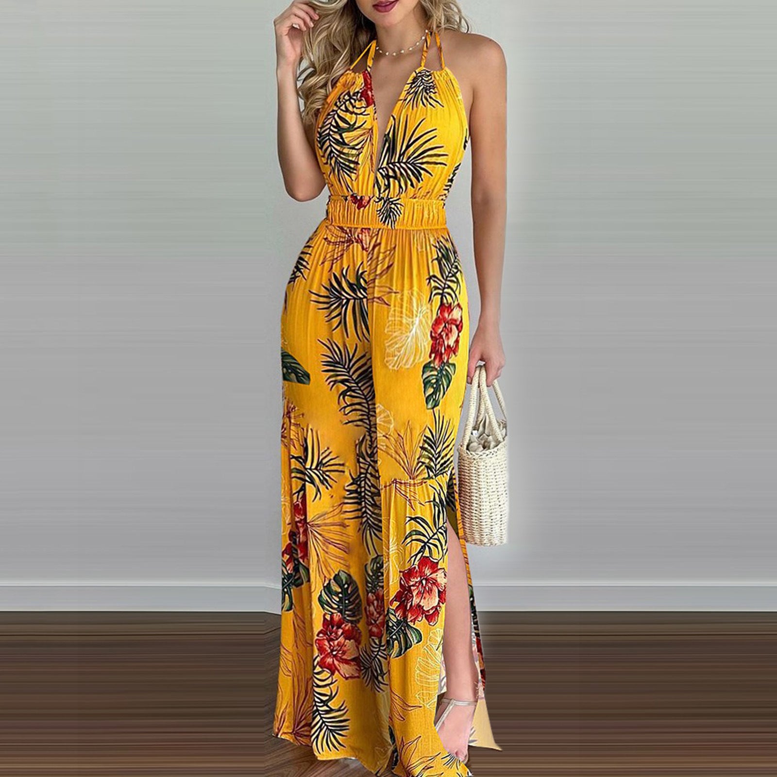Women Elegant Print Sleevless Jumpsuit 3