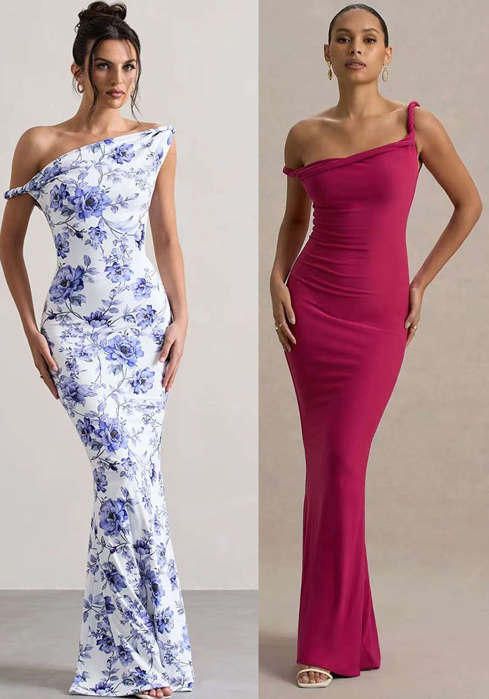 Women summer printed short sleeve Maxi Dress