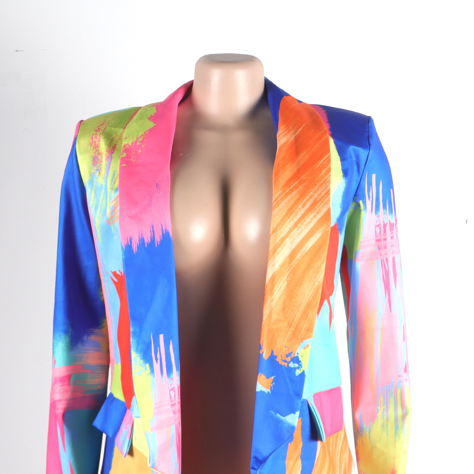 Casual Fashion Multi-Color Print Fashion Blazer Top 85