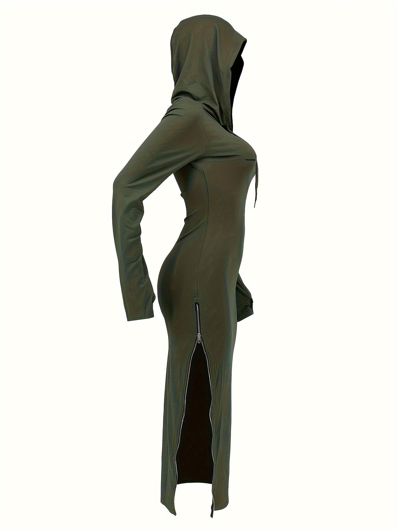 Women Casual Solid Hooded Dress 24