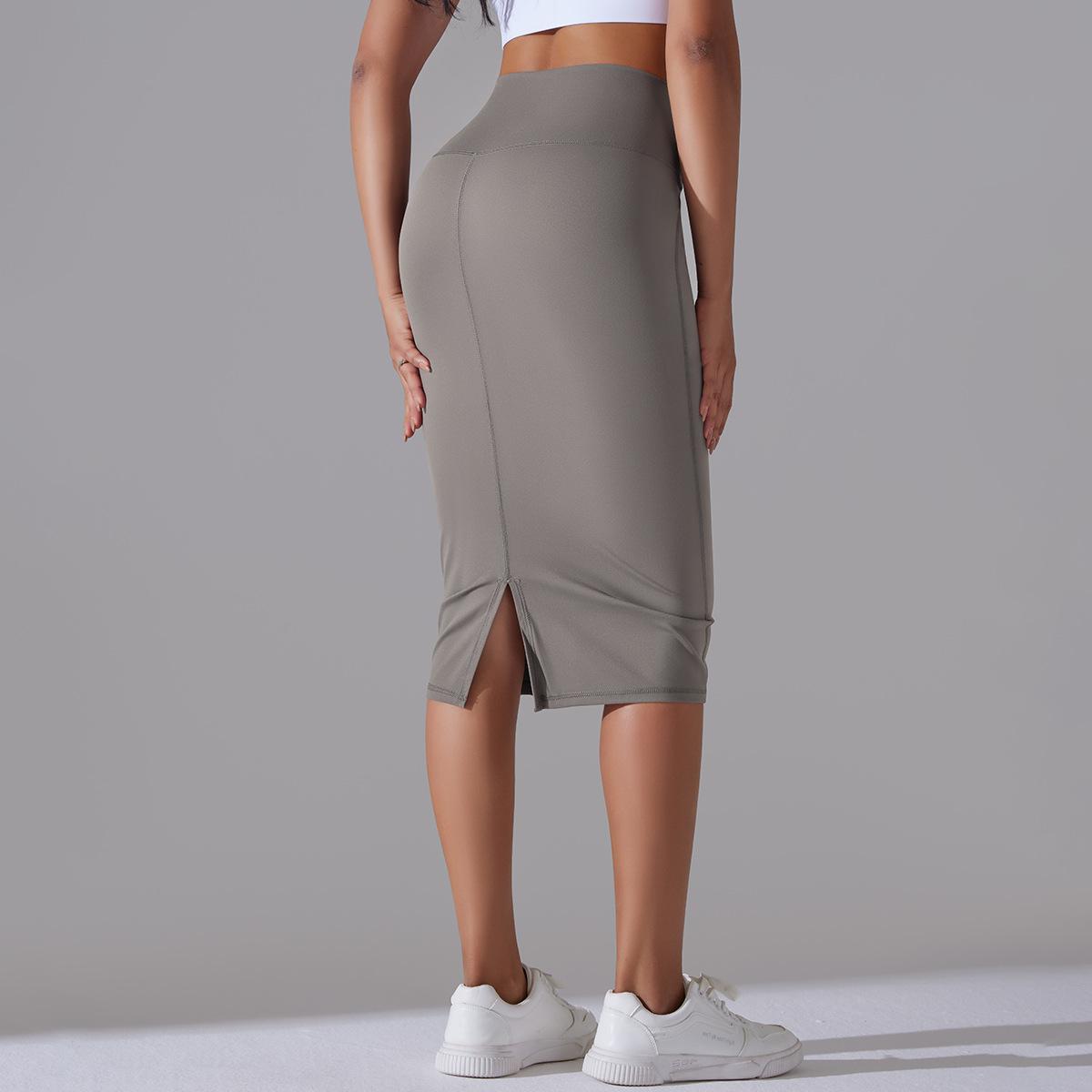 Women High Waist Stretch Slit Sports Skirt 27