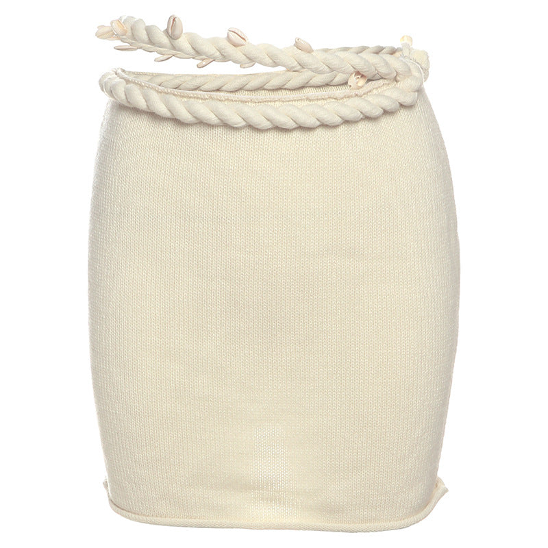 Women Summer Sexy Solid Knitting Crop Top and Skirt Two Piece Set 16