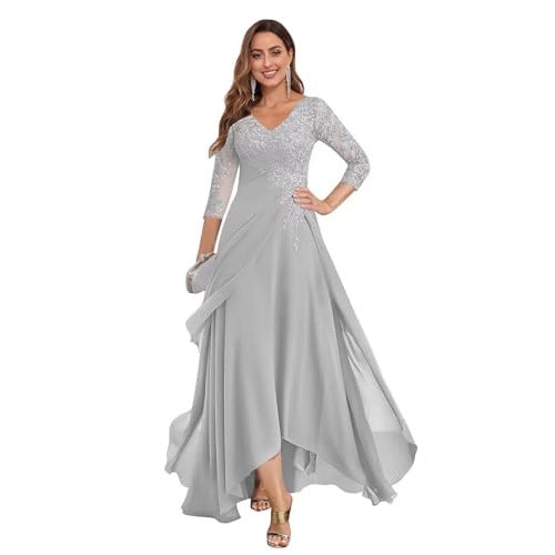 Long Slim Evening Dress Women's V-Neck Long Sleeve Prom Party Dress（Processing time need 3-6 days） 5