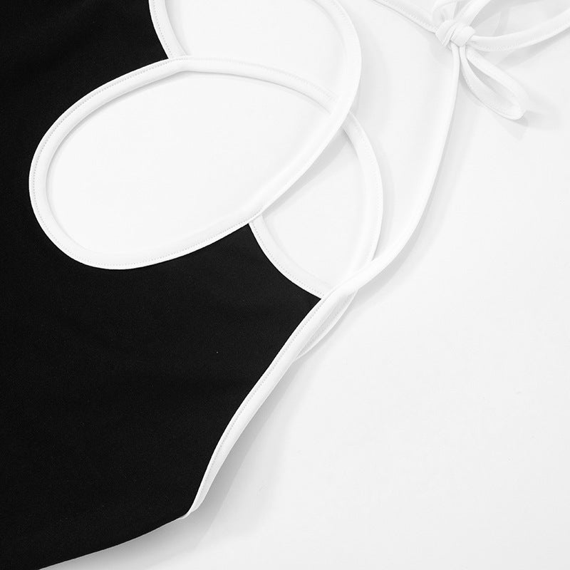 Women Spring and Summer Sexy Suspender Backless Tether Two-piece Set 11