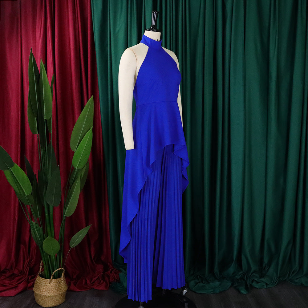 Women Sleeveless Irregular Top and Wide-leg Pants Two-Piece Set 29