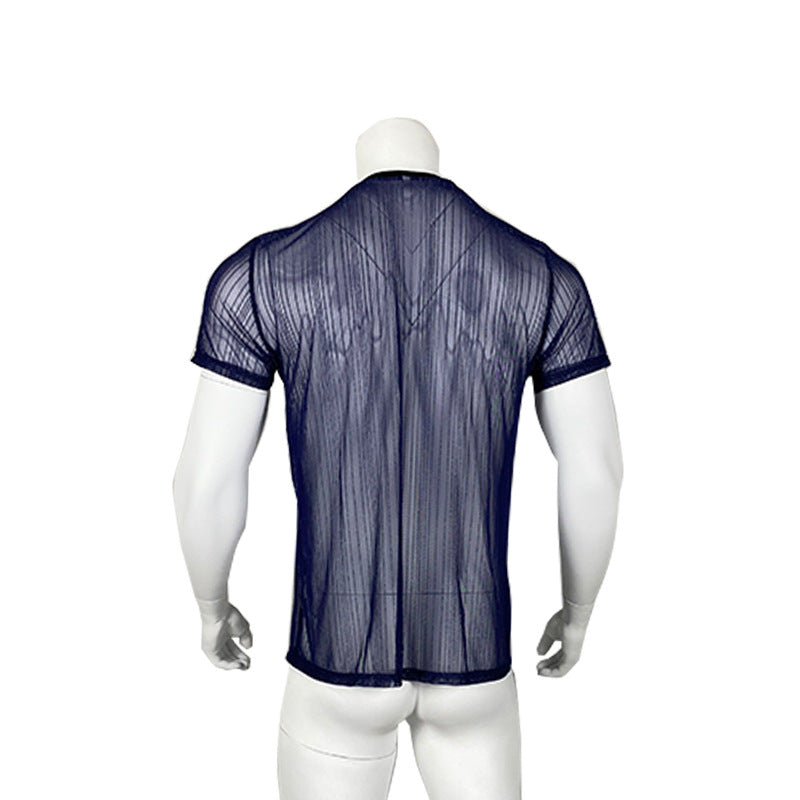 Men See-Through mesh sexy T-shirt 13