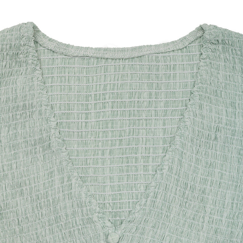 Women summer v-neck split dress 8