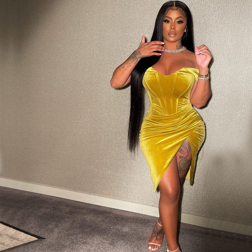 Women Sexy Off Shoulder Irregular Dress 7