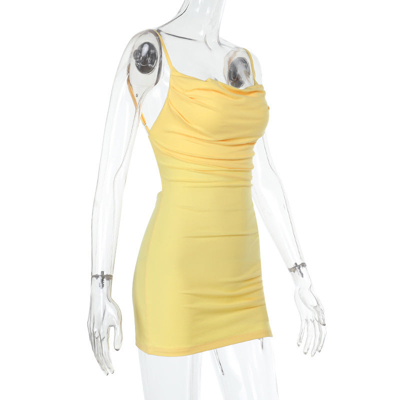 Women Summer Solid Sexy Strapless Strap Dress 10