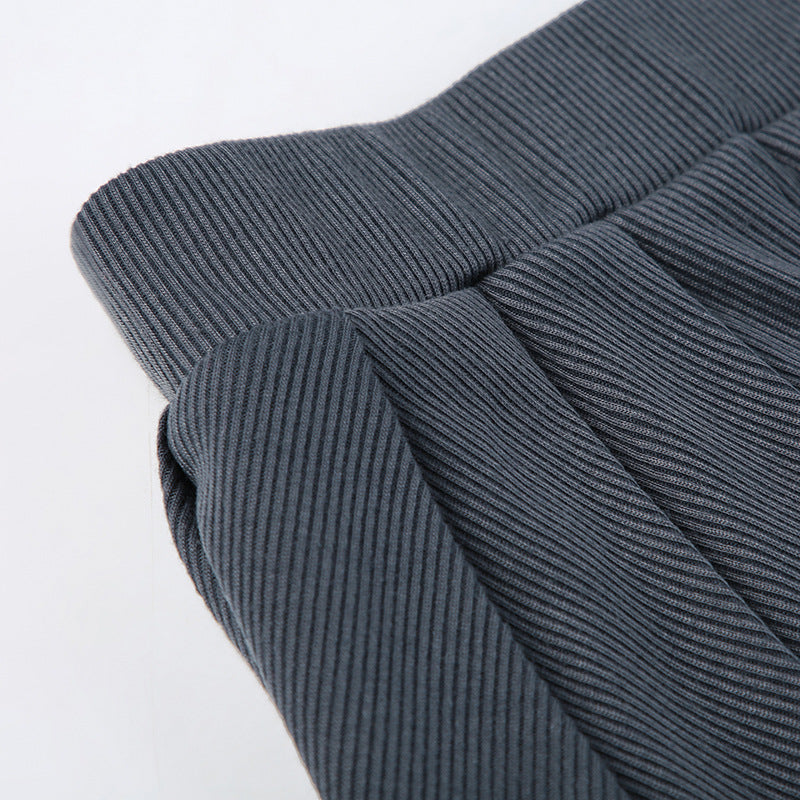 Embroidered Letter Half Turtleneck Crop Zipper Top + High Waist Pleated Skirt Casual Sports Two Piece Set For Women 21