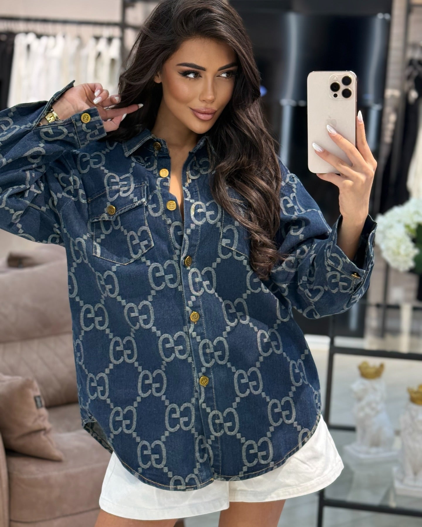 Fashionable and Trendy Loose Single-Breasted Washed Denim Jacket 7