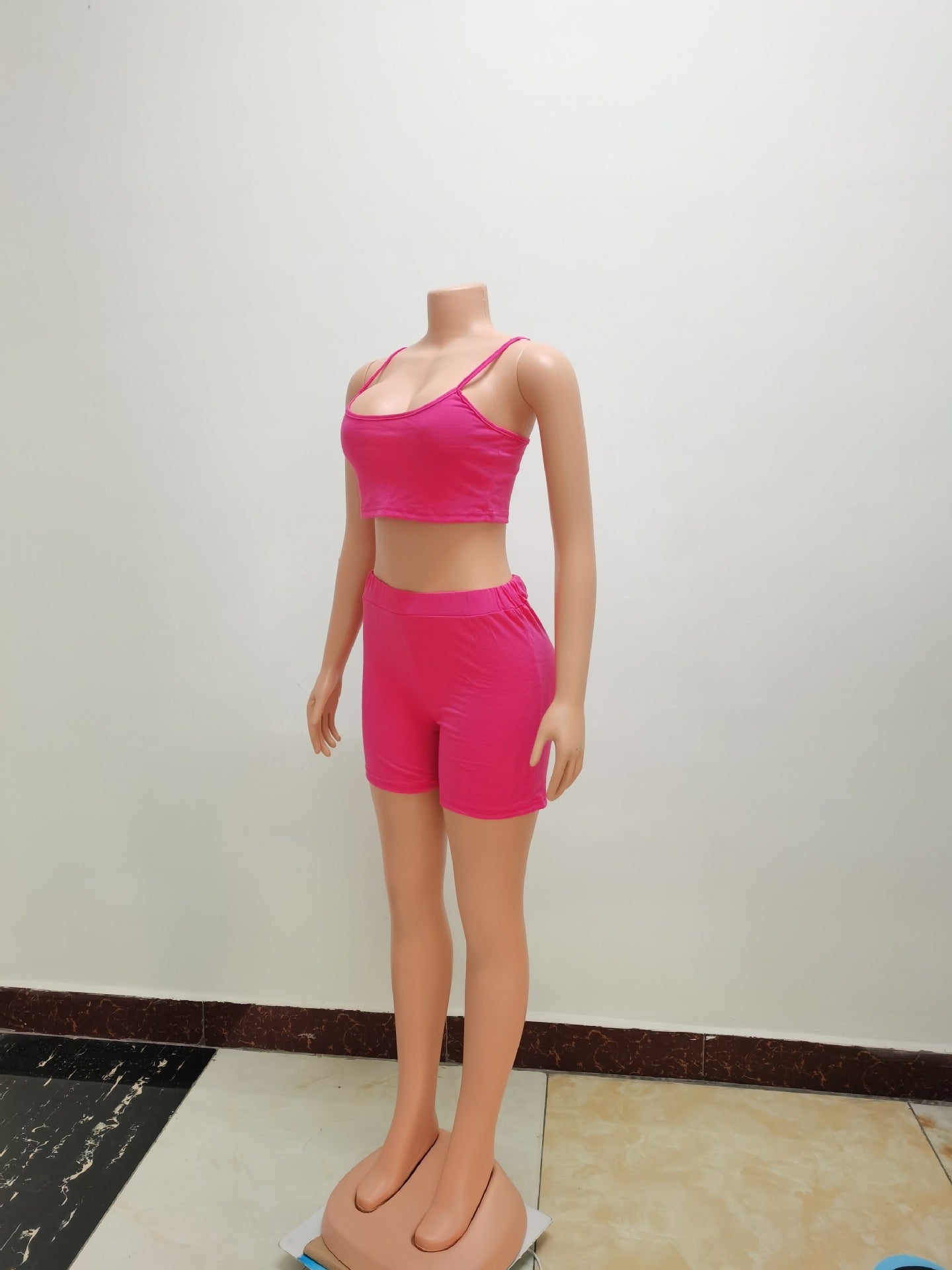 Women's Fashion Summer Sexy Crop Camisole Shorts Two Piece Set 35