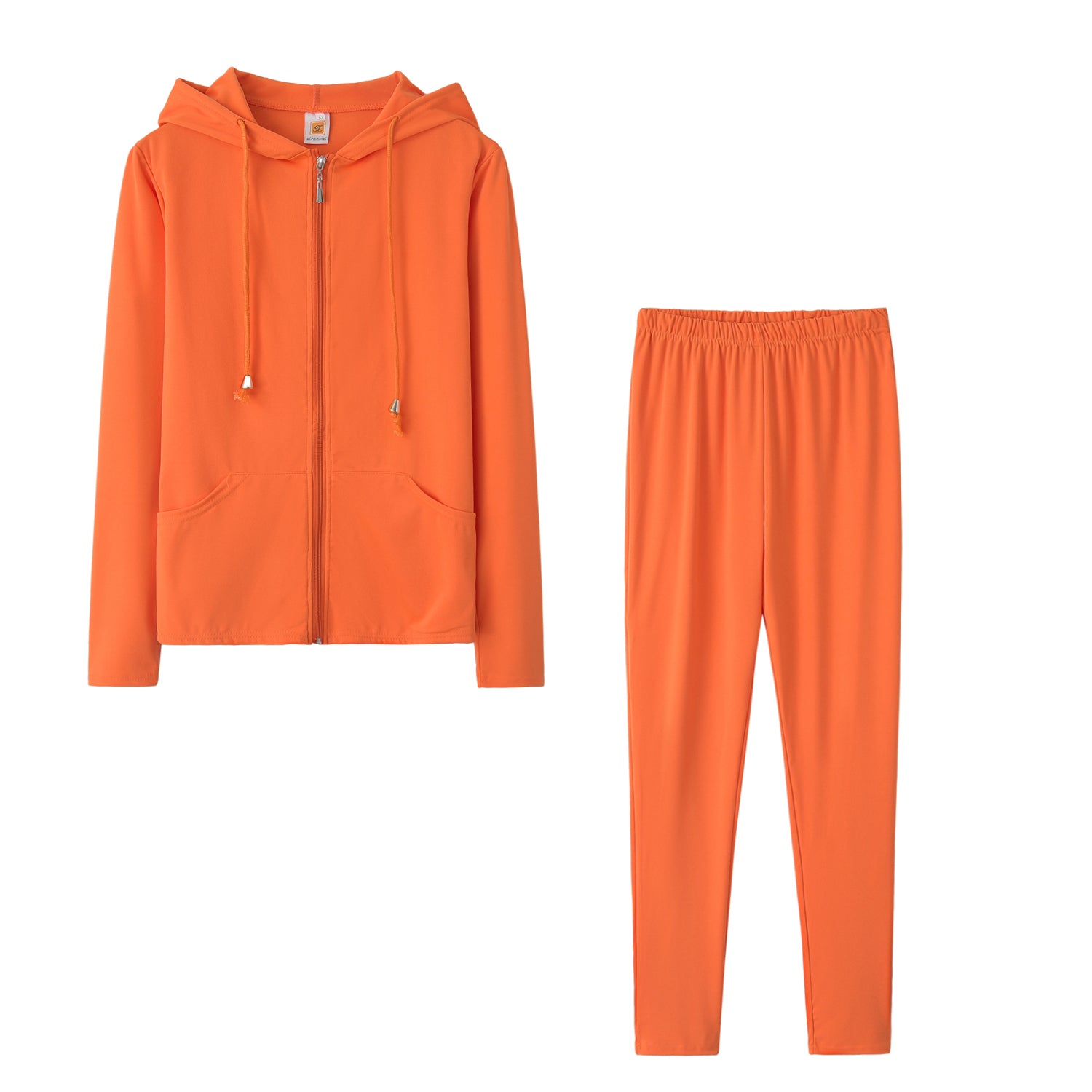 Spring Sexy Casual Solid Color Hooded Two Piece Tracksuit 25
