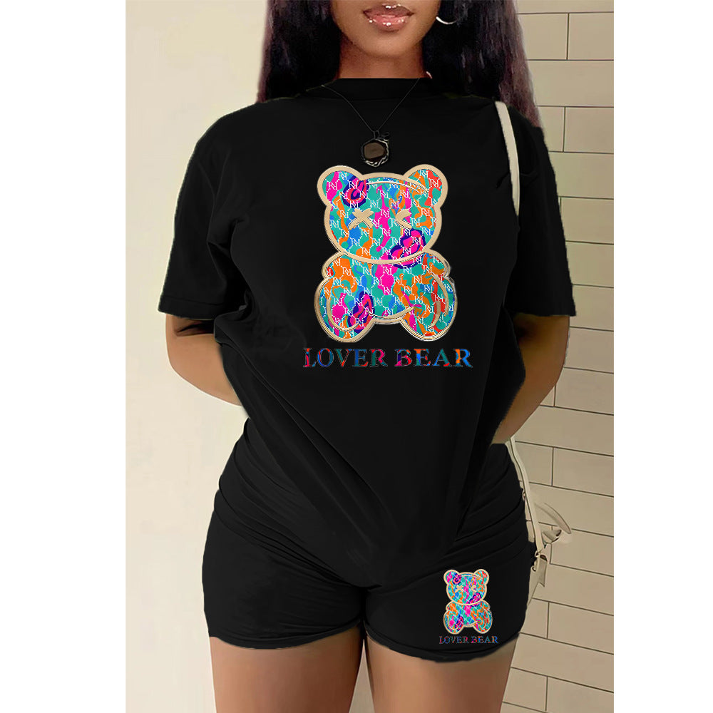 Women's T-shirt shorts sports two pieces Set 9