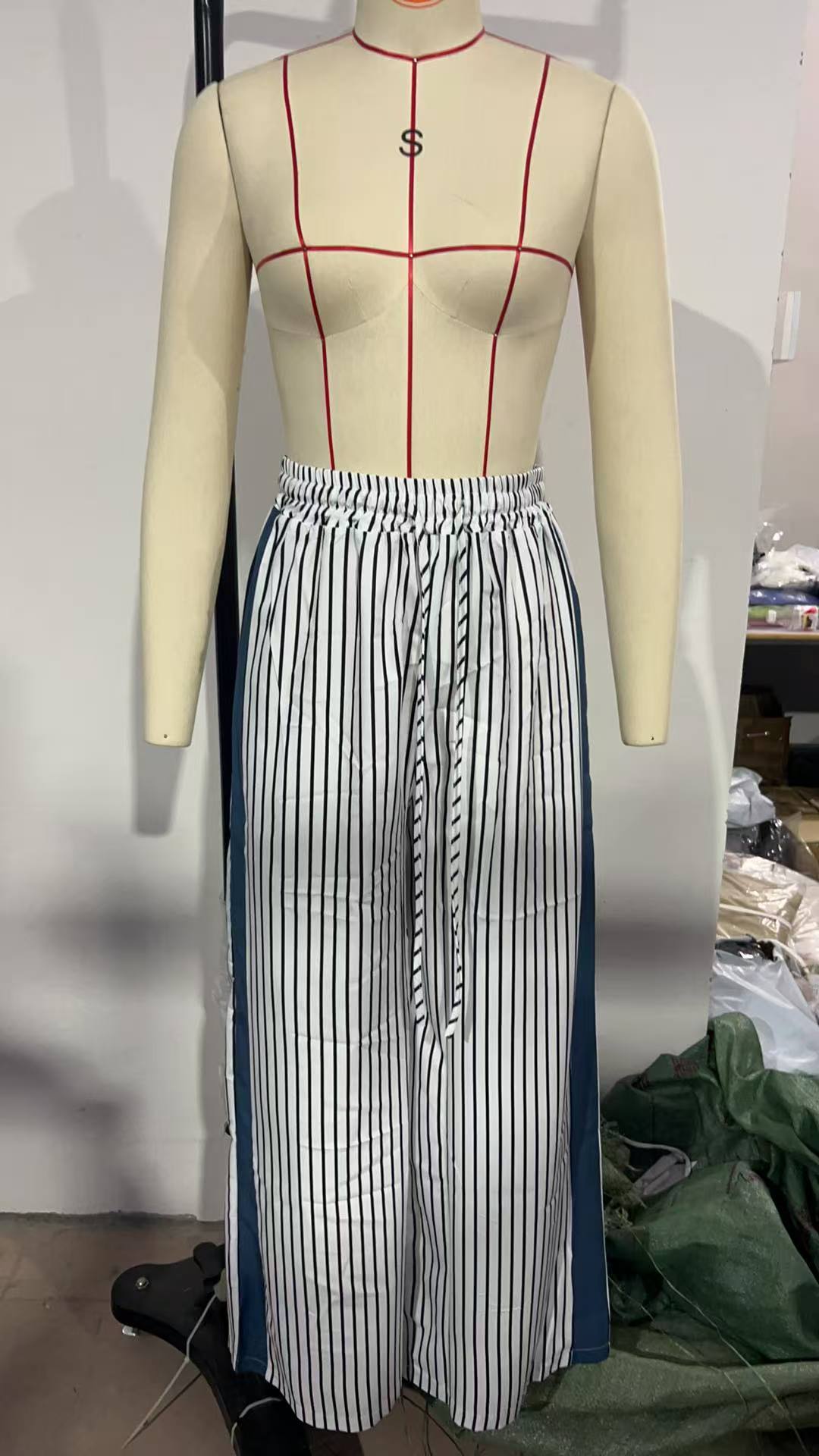 Casual Women’s Patchwork Leopard Print Wide Leg Pants 7