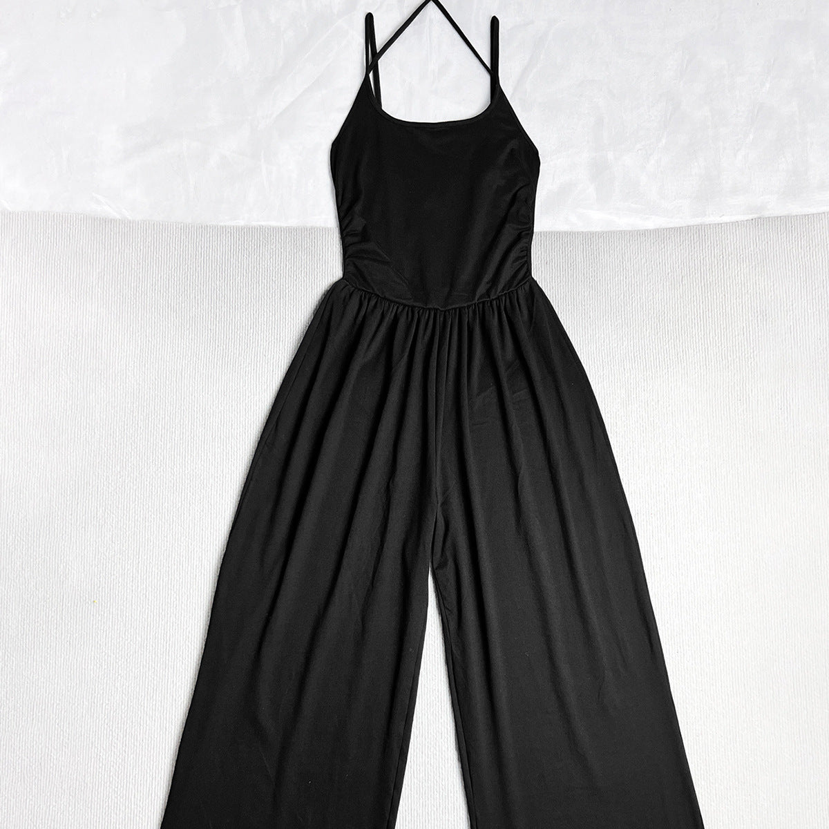 Women Black Strapless Sports Casual Jumpsuit 5