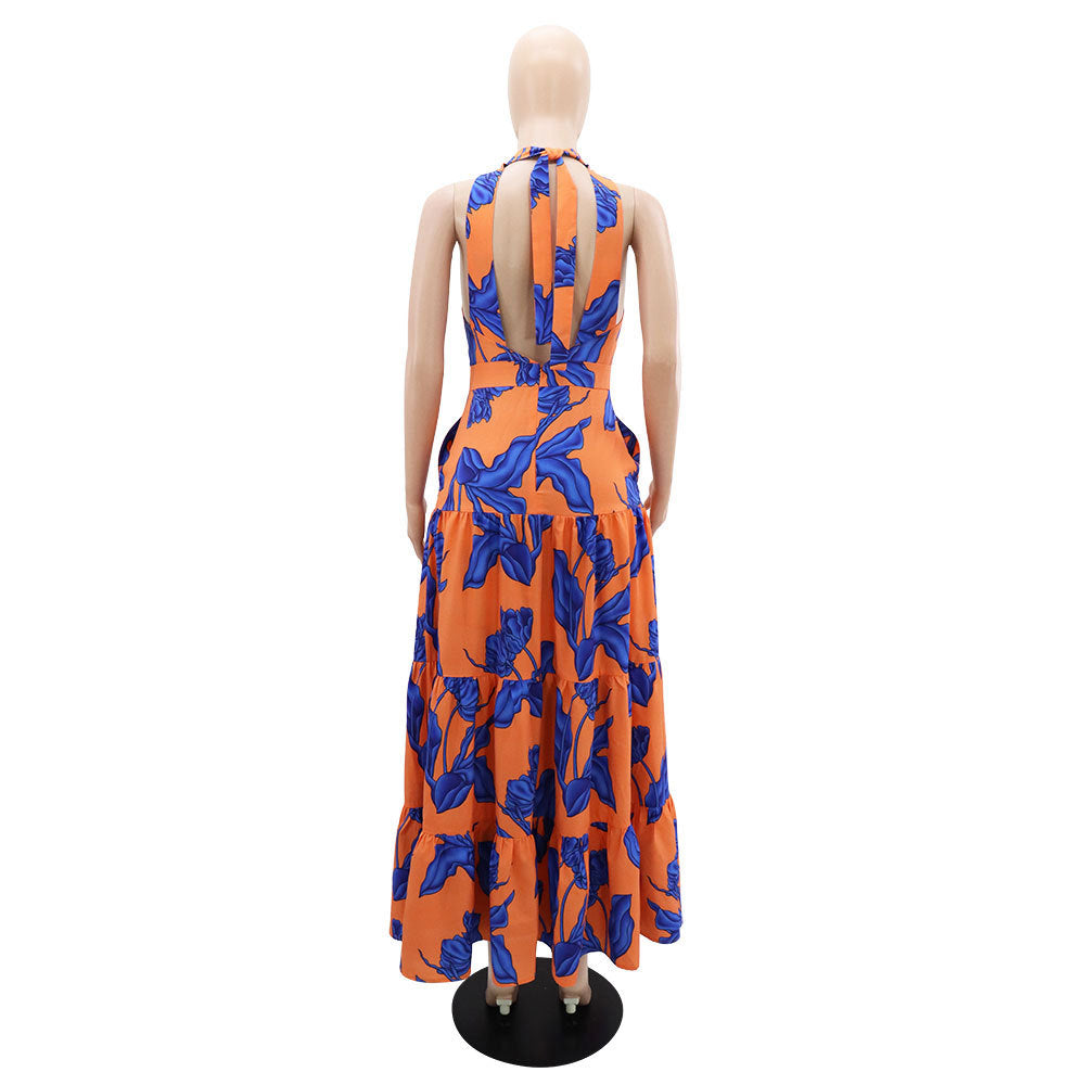Women Printed Halter Neck Dress 11