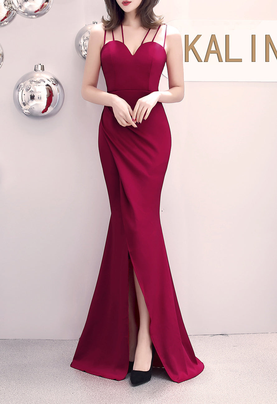 Formal Party Evening Dress Fashion Elegant Long Sexy Straps Slim Mermaid Cocktail Prom Dress 5