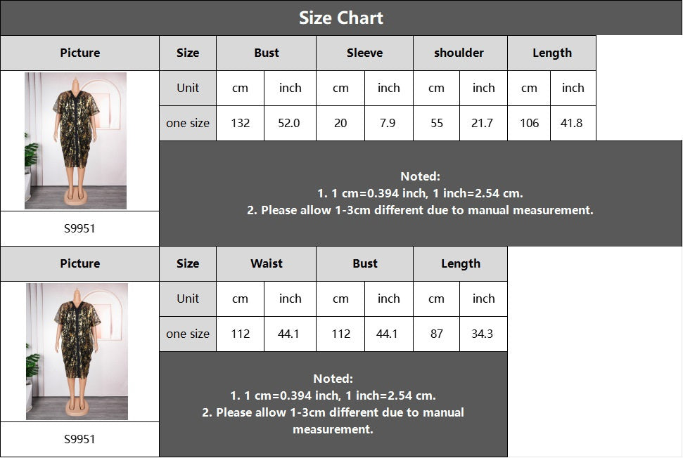 African Plus Size Women's Shiny Mesh Dress Strap Solid Basic Dress Two Piece Set 12