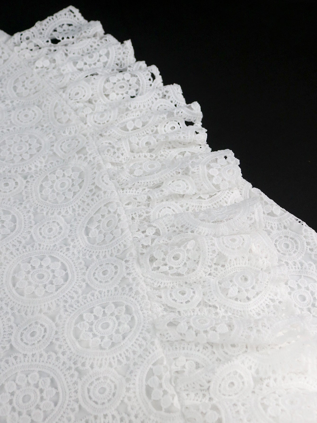 Lace Lantern Sleeve Elegant Ruffle Lace Party  Dress 9