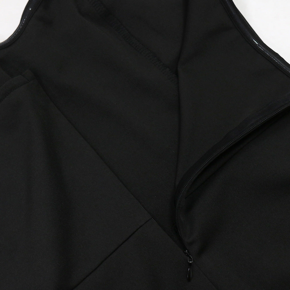 Women sexy Strapless Solid pleated lace Jumpsuit 14