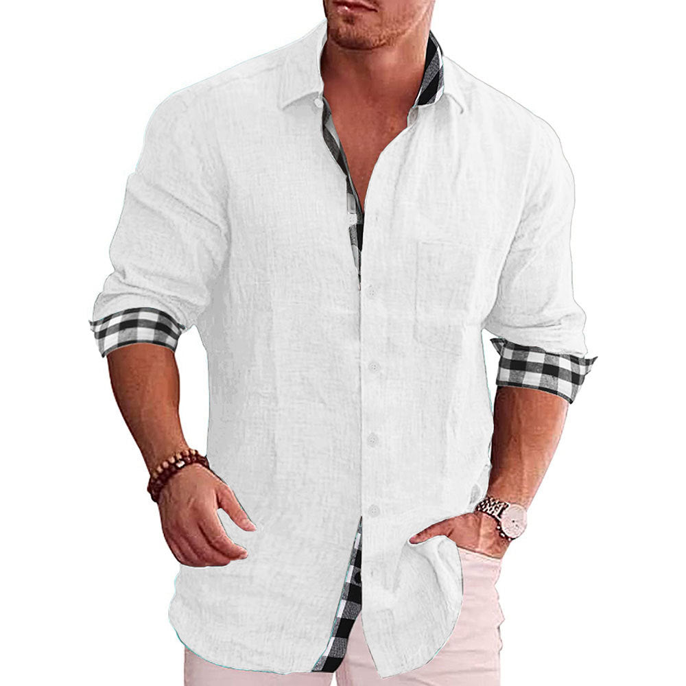 Men's Shirts Long Sleeve Fall Casual Linen Shirts 16