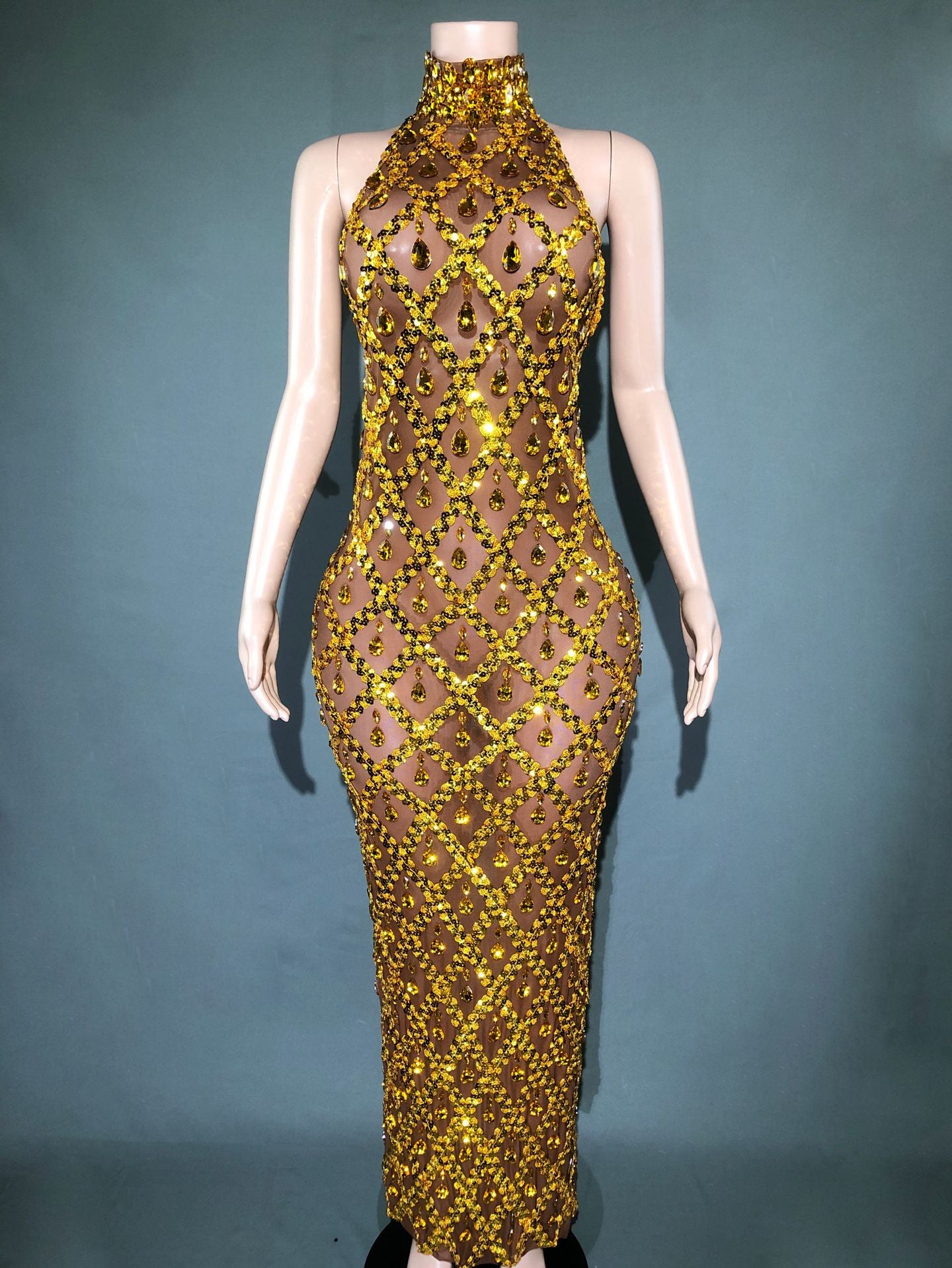 Plus Size Women rhinestone dress 18