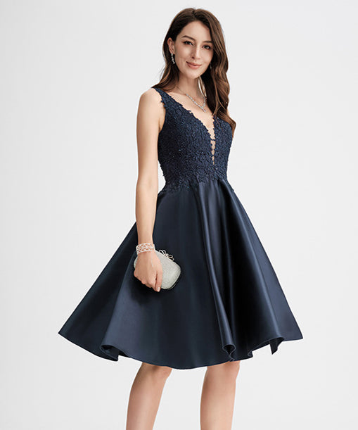 Lace Patchwork A-Line Formal Party Dress 4