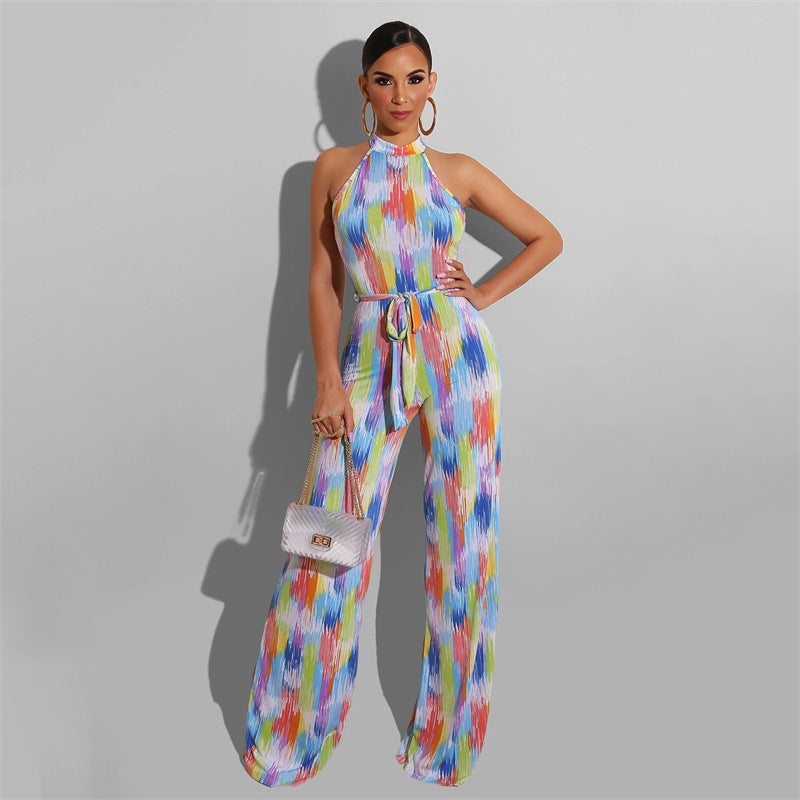 Women printed Casual striped jumpsuit 3