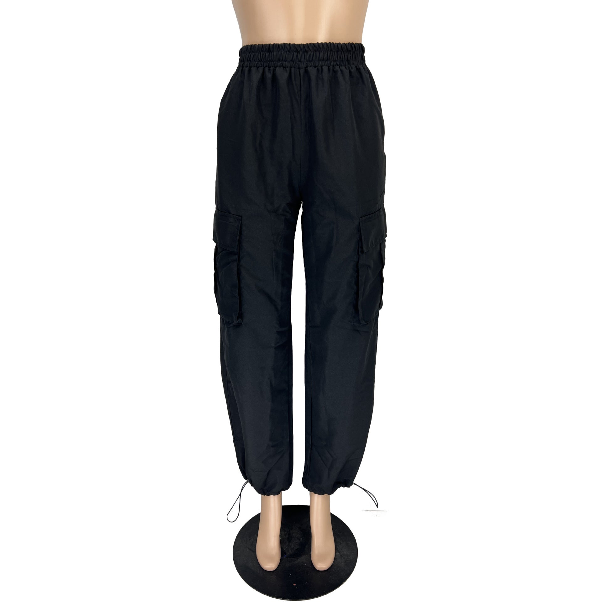 Women Casual Sports Solid Loose Drawstring Cargo Pants 15