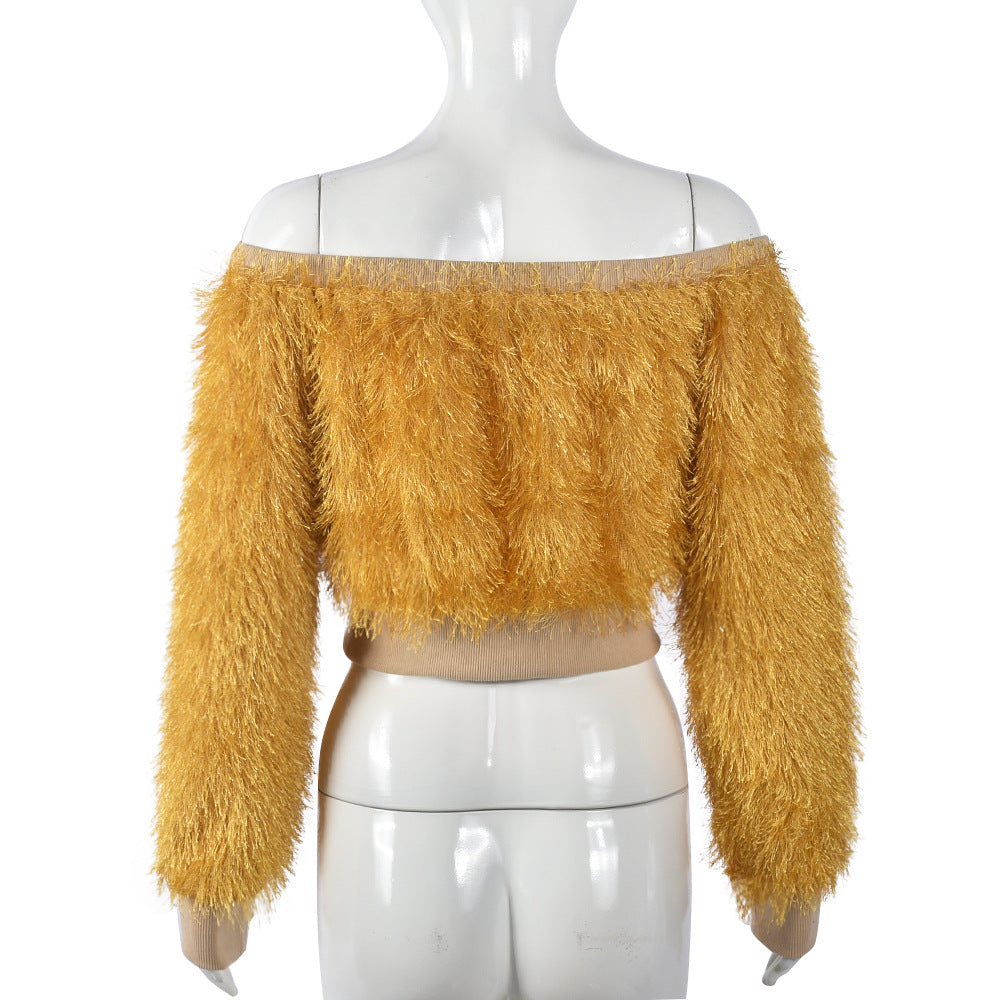 Women autumn long sleeve off shoulder jacket 9