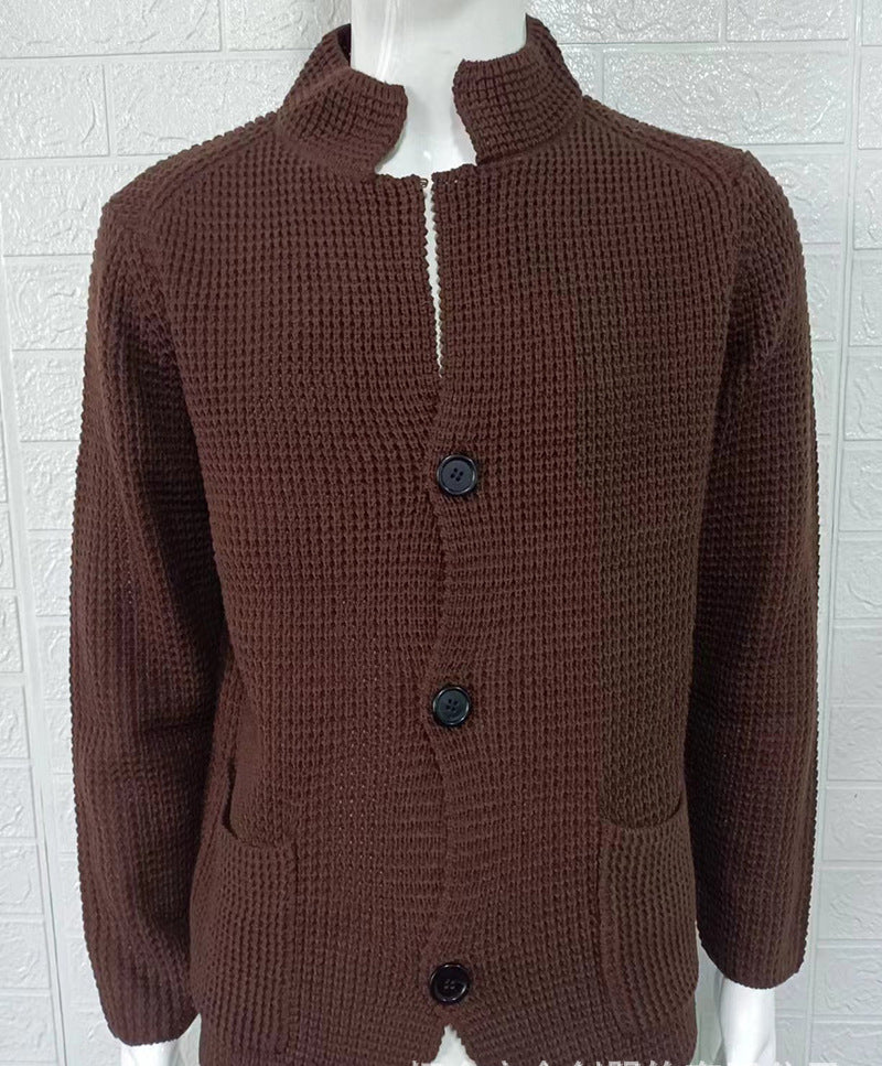 Autumn And Winter Men's Cardigan Jacket Slim Tand Collar Knitting Sweater 8