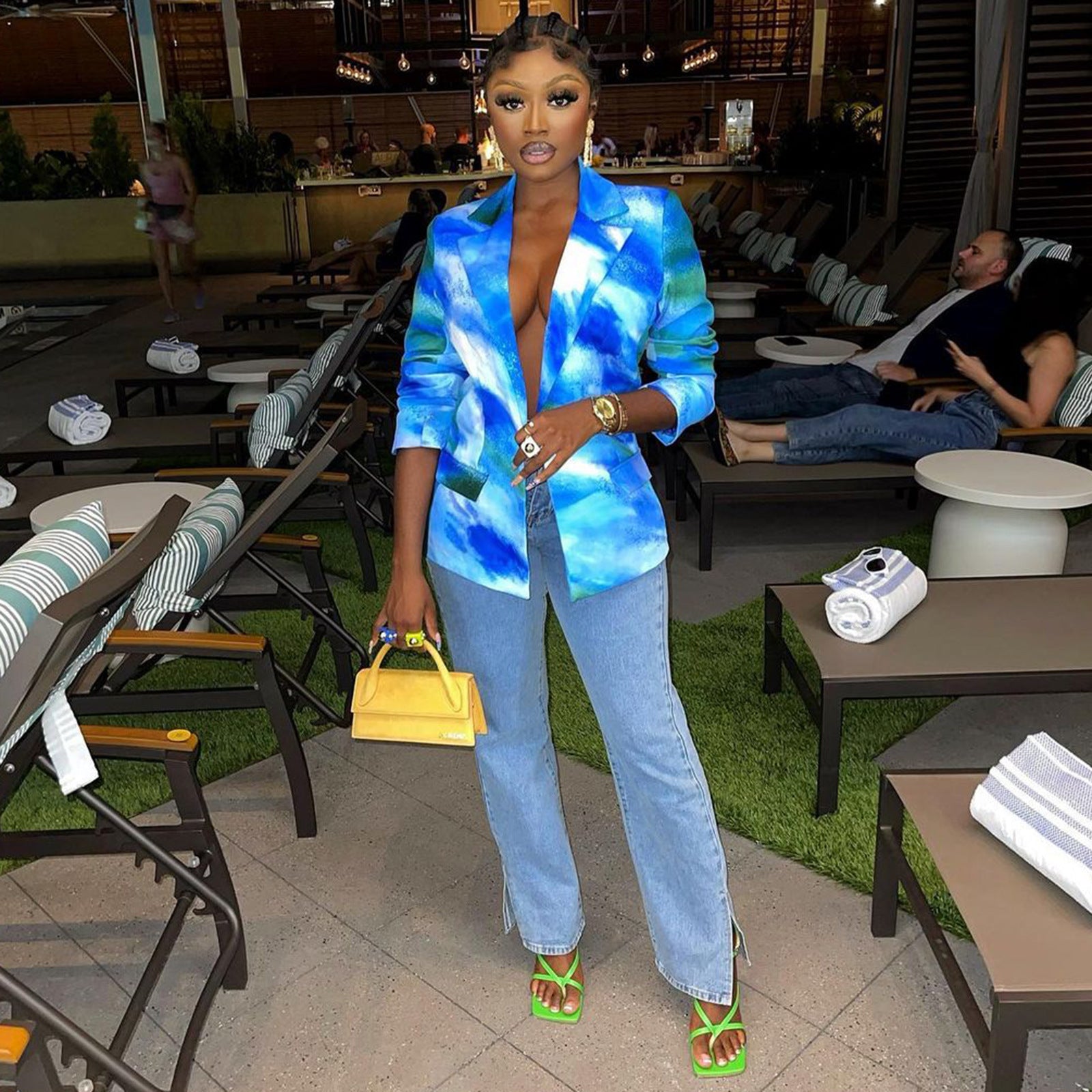 Women'S Fashion Trendy Print Long Sleeve Chic Blazer 4