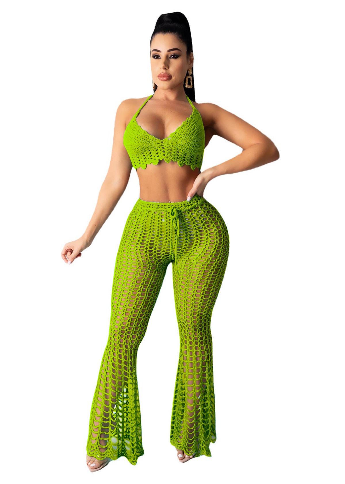 Women Cutout See-Through Two-Piece Set